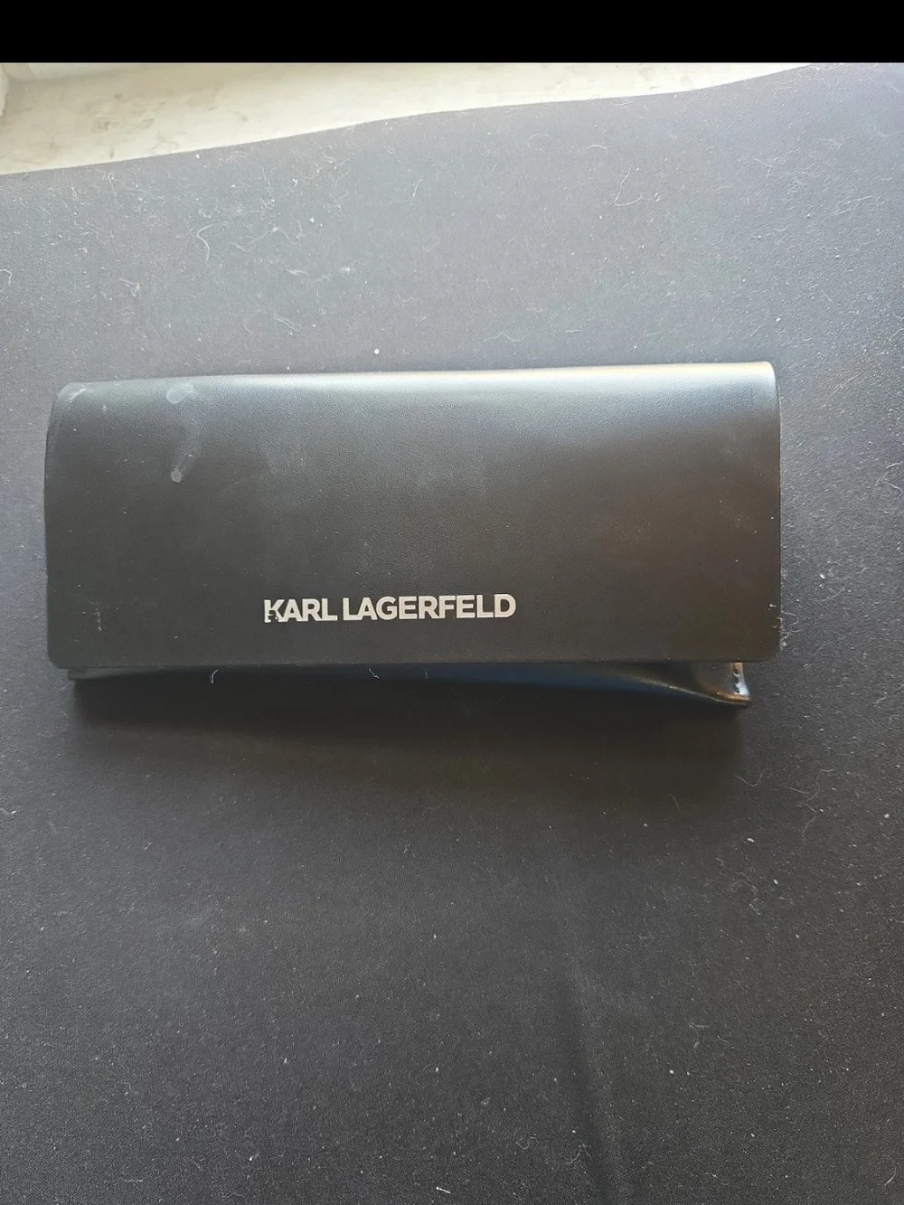 Karl Lagerfeld Black Sunglasses Case — Protective Clamshell